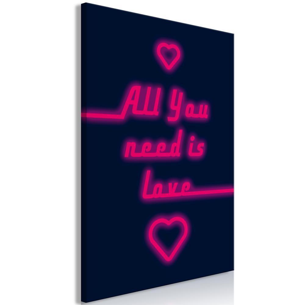 Canvas Print - All You Need Is Love (1 Part) Vertical-ArtfulPrivacy-Wall Art Collection