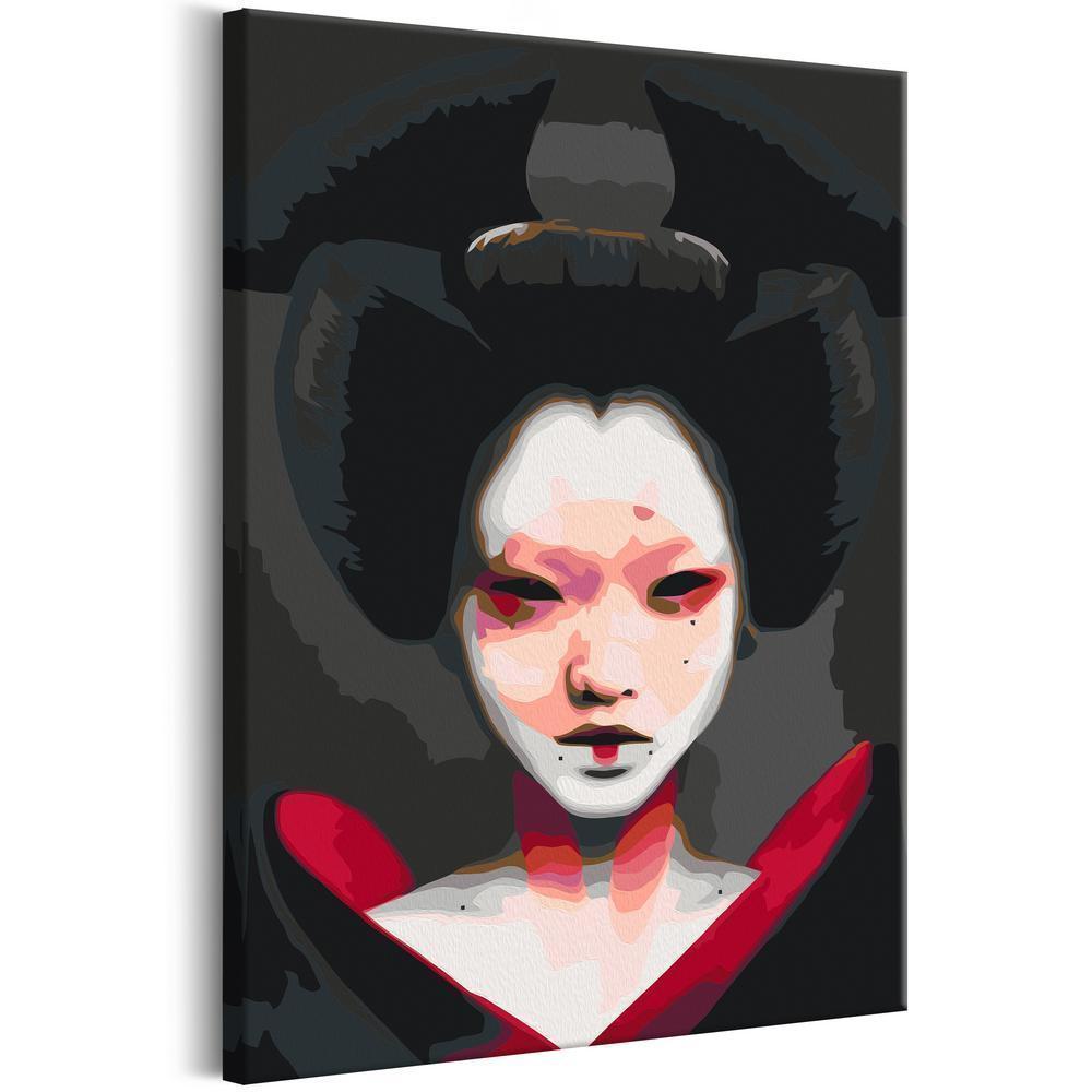 Start learning Painting - Paint By Numbers Kit - Black Geisha - new hobby