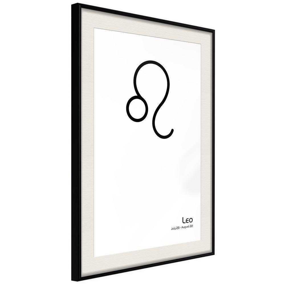 Typography Framed Art Print - Zodiac: Leo II-artwork for wall with acrylic glass protection