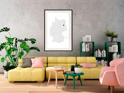 Wall Art Framed - Pixel Map of Germany-artwork for wall with acrylic glass protection