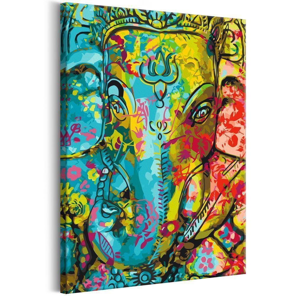 Start learning Painting - Paint By Numbers Kit - Colourful Ganesha - new hobby