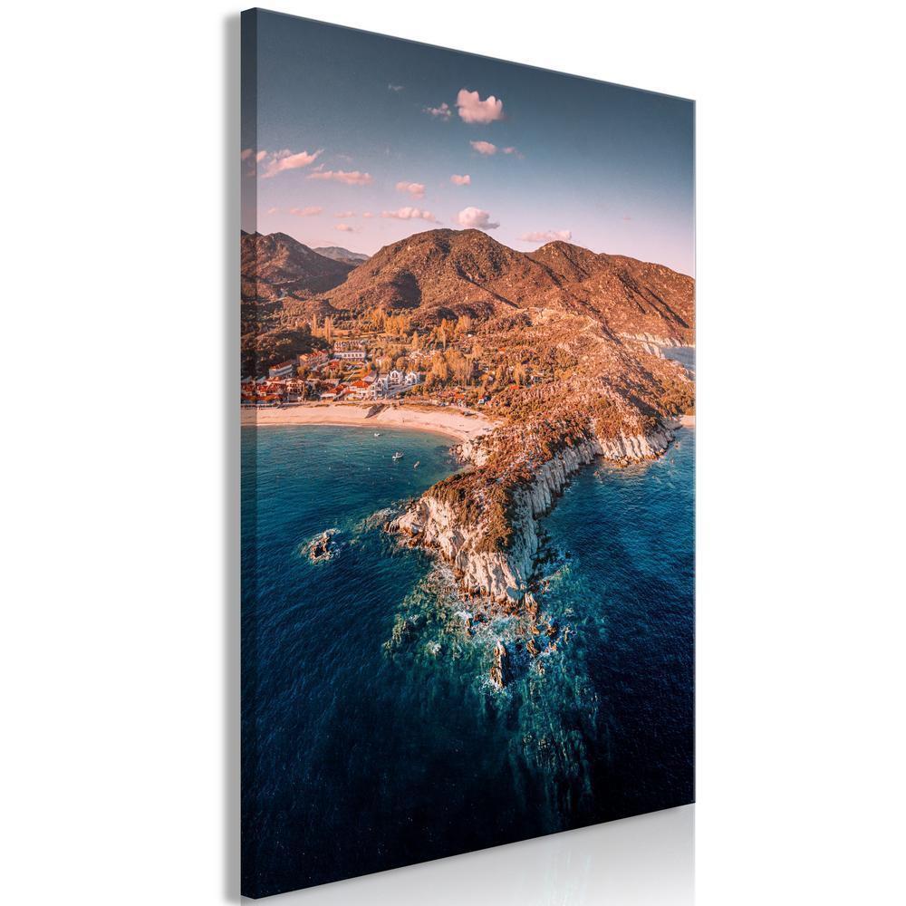 Canvas Print - Cliff in Kalamitsi (1 Part) Vertical-ArtfulPrivacy-Wall Art Collection