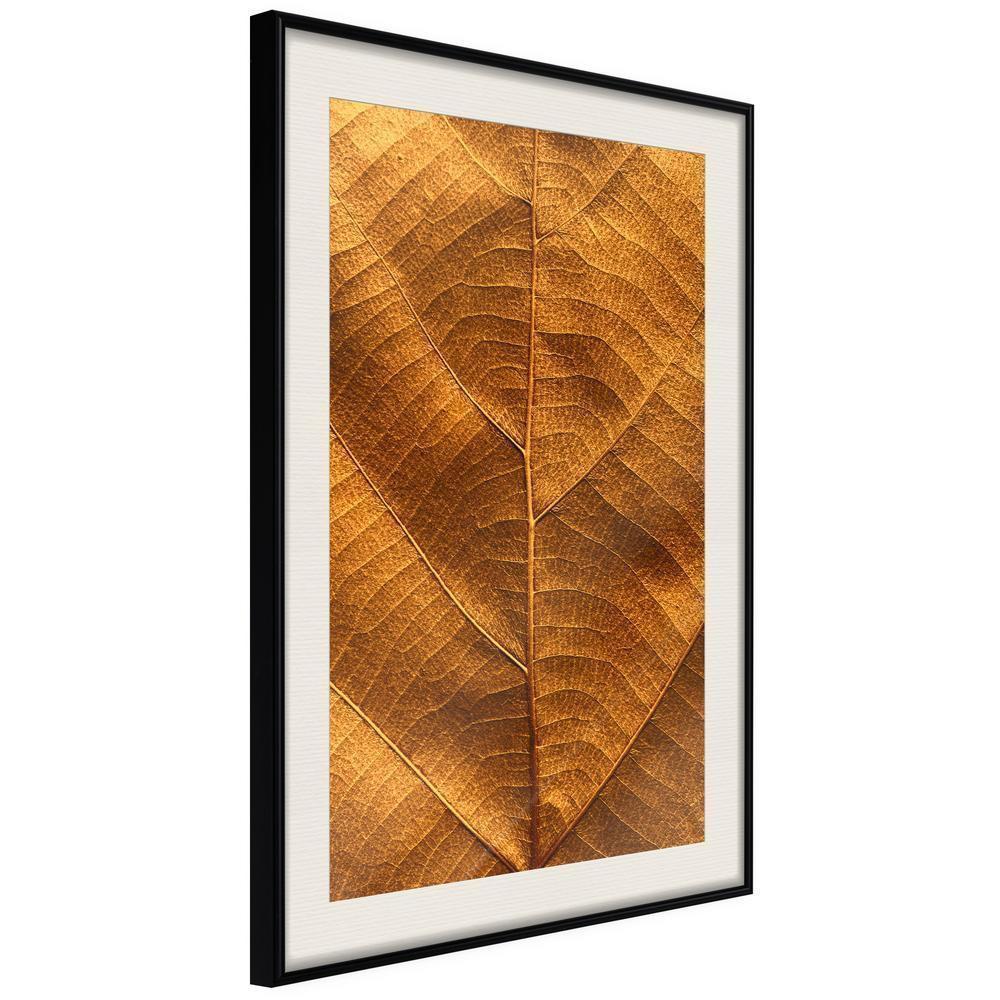 Autumn Framed Poster - Golden Veins-artwork for wall with acrylic glass protection