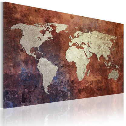 Canvas Print - Rusty map of the World-ArtfulPrivacy-Wall Art Collection