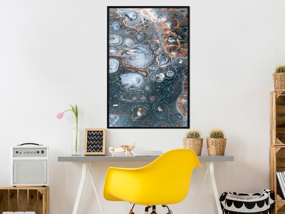 Abstract Poster Frame - Surface of the Unknown Planet I-artwork for wall with acrylic glass protection