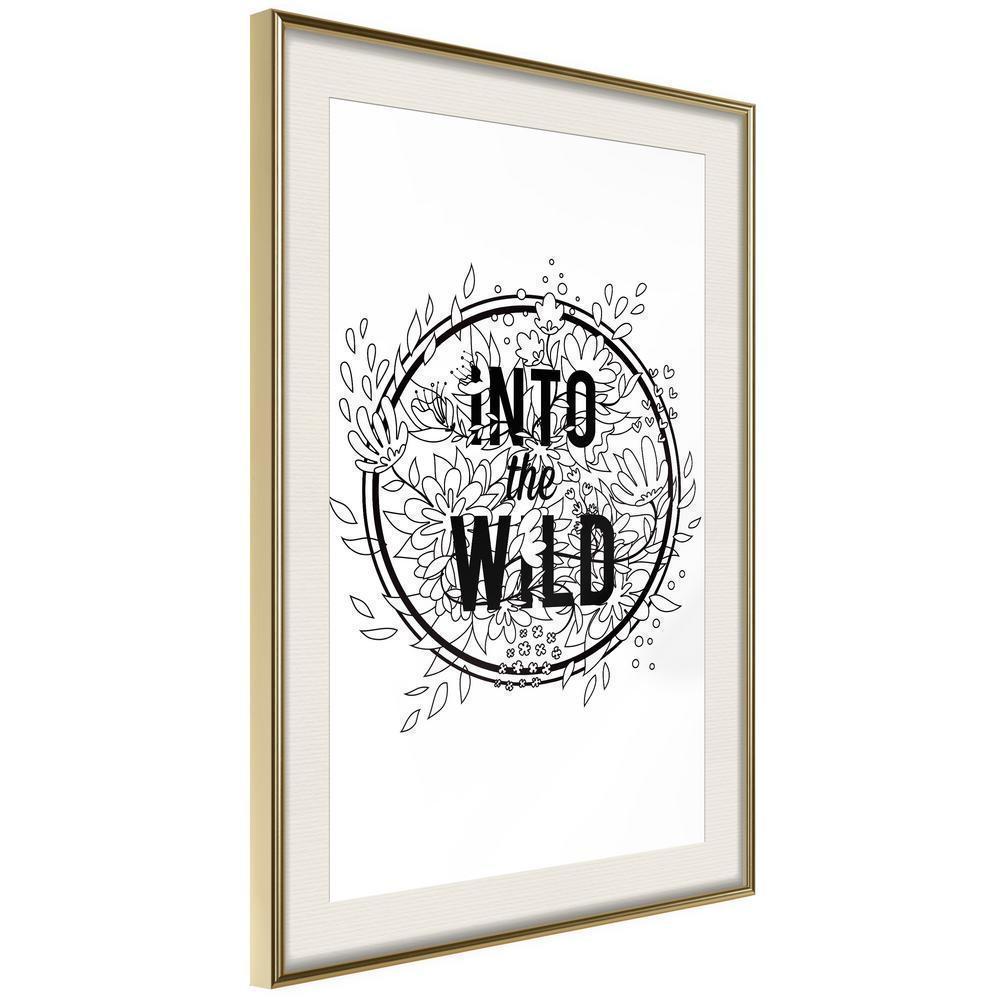 Typography Framed Art Print - Connect with Nature-artwork for wall with acrylic glass protection