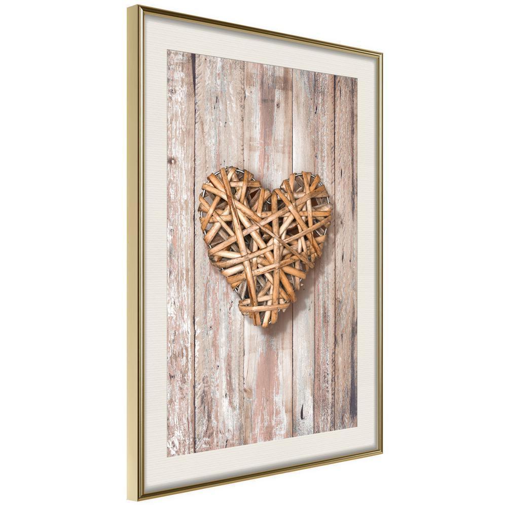 Abstract Poster Frame - Wicker Love-artwork for wall with acrylic glass protection