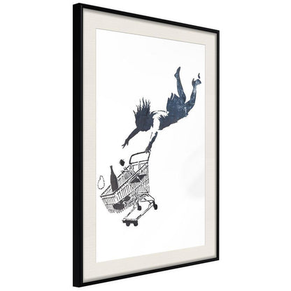 Urban Art Frame - Banksy: Shop Until You Drop-artwork for wall with acrylic glass protection