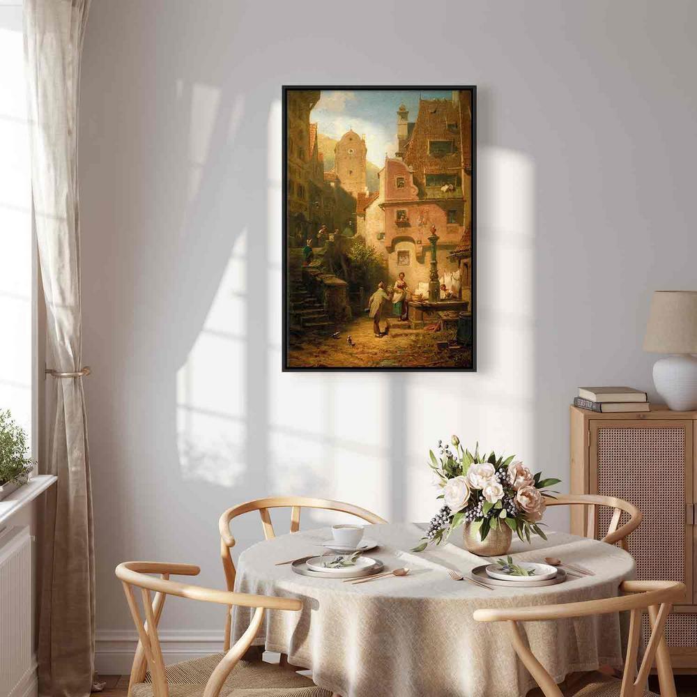 Canvas Print - Well-Wisher Presenting Flowers (Carl Spitzweg)