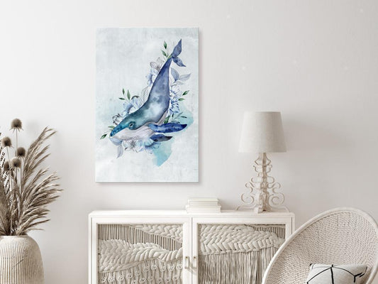 Canvas Print - Mr Whale (1 Part) Vertical-ArtfulPrivacy-Wall Art Collection