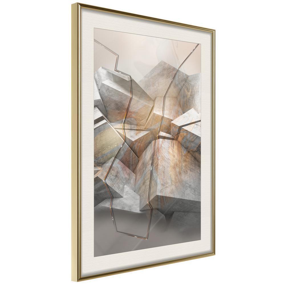 Abstract Poster Frame - Earthquake-artwork for wall with acrylic glass protection