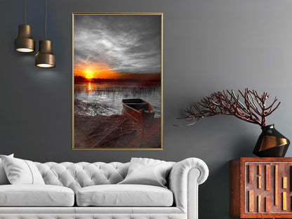 Framed Art - Rising Sun-artwork for wall with acrylic glass protection