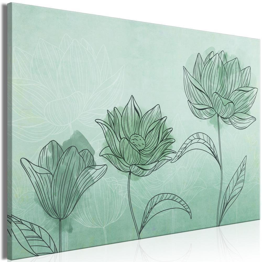 Canvas Print - Three Flowers (1 Part) Wide-ArtfulPrivacy-Wall Art Collection