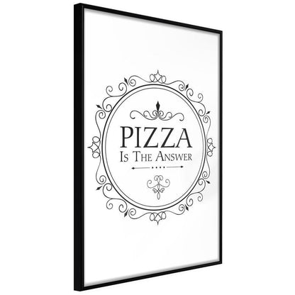 Typography Framed Art Print - Pizza-artwork for wall with acrylic glass protection