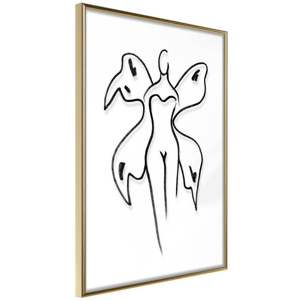 Black and White Framed Poster - Delicate Feminity-artwork for wall with acrylic glass protection