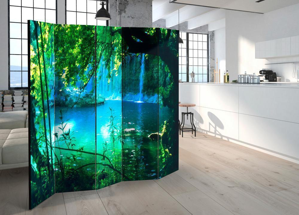 Decorative partition-Room Divider - Kursunlu Waterfalls II-Folding Screen Wall Panel by ArtfulPrivacy