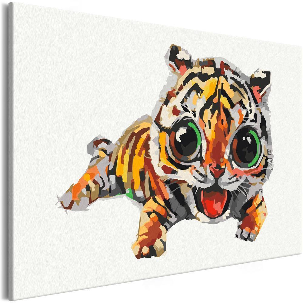 Start learning Painting - Paint By Numbers Kit - Sweet Tiger - new hobby