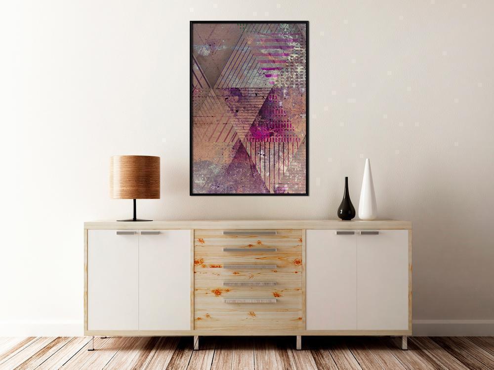 Abstract Poster Frame - Pink Patchwork II-artwork for wall with acrylic glass protection