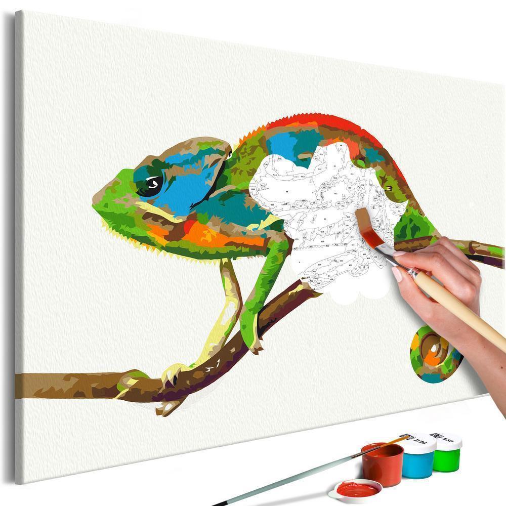 Start learning Painting - Paint By Numbers Kit - Chameleon - new hobby