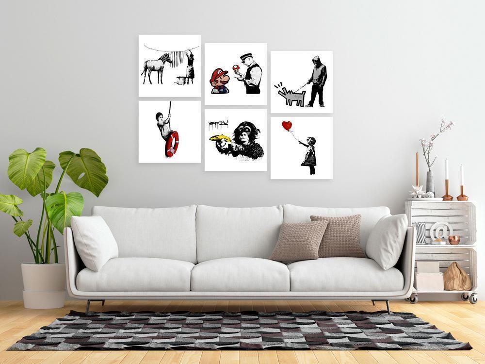 Canvas Print - Banksy Style (6 Parts)-ArtfulPrivacy-Wall Art Collection