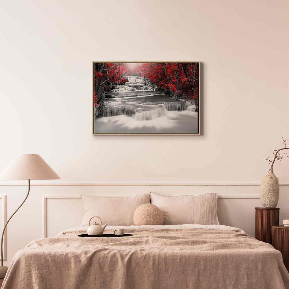 Canvas Print - Cascade of Thoughts (1 Part) Wide Red