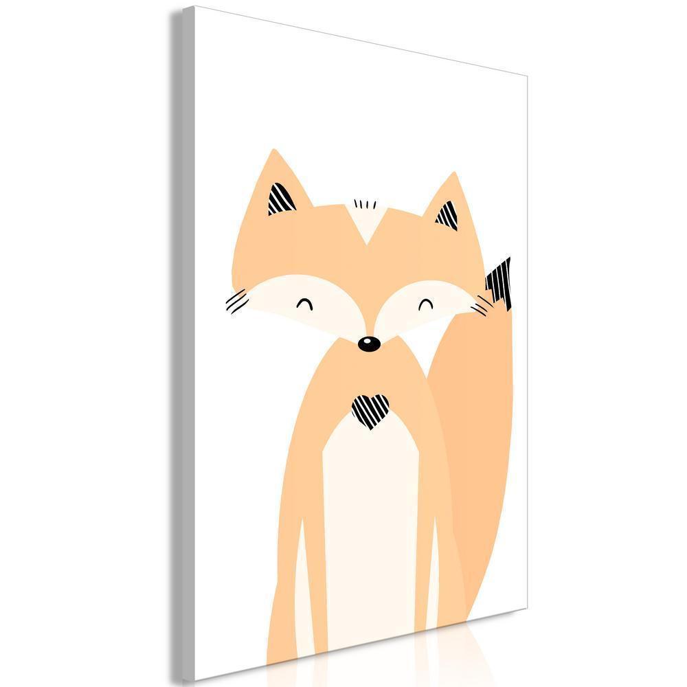 Canvas Print - Happy Fox (1 Part) Vertical-ArtfulPrivacy-Wall Art Collection