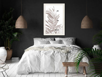 Botanical Wall Art - Beige Palm-artwork for wall with acrylic glass protection