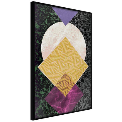 Abstract Poster Frame - Squares and Circle-artwork for wall with acrylic glass protection