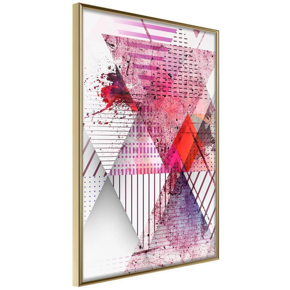 Abstract Poster Frame - Patchwork I-artwork for wall with acrylic glass protection