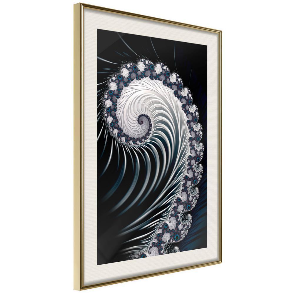 Abstract Poster Frame - Fractal Spiral (Negative)-artwork for wall with acrylic glass protection