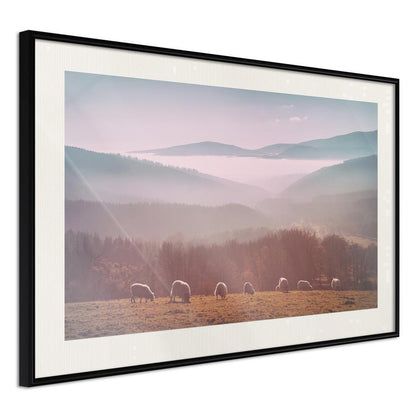 Framed Art - Mountain Pasture-artwork for wall with acrylic glass protection