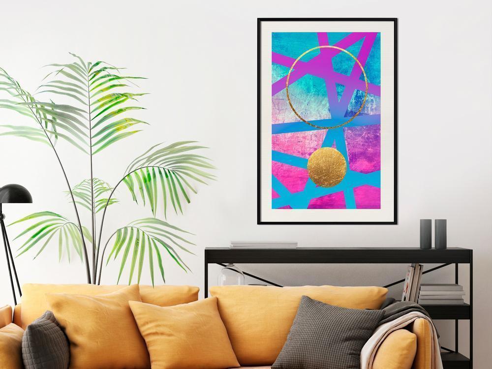 Abstract Poster Frame - Points of Intersections-artwork for wall with acrylic glass protection