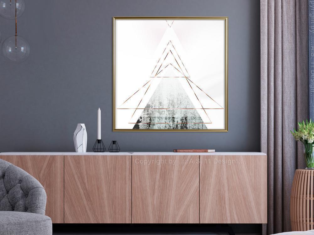 Abstract Poster Frame - Snow-Capped Peak (Square)-artwork for wall with acrylic glass protection