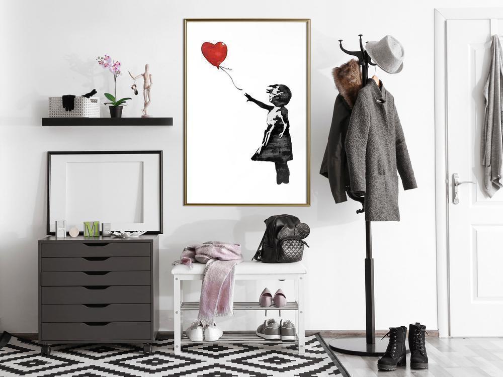 Urban Art Frame - Banksy: Girl with Balloon II-artwork for wall with acrylic glass protection