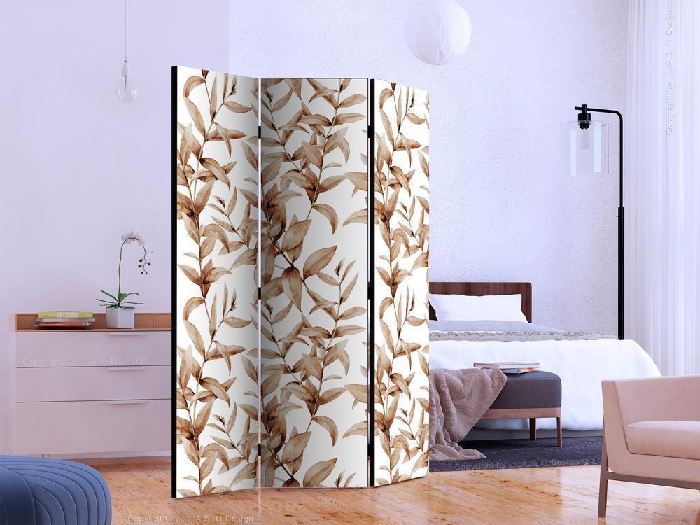 Decorative partition-Room Divider - Plant Sepia-Folding Screen Wall Panel by ArtfulPrivacy