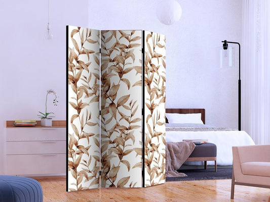 Decorative partition-Room Divider - Plant Sepia-Folding Screen Wall Panel by ArtfulPrivacy