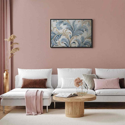 Canvas Print - Baroque Ornaments in Light Cream-Blue Hues