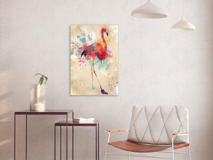 Canvas Print - Watercolor Flamingo (1 Part) Vertical-ArtfulPrivacy-Wall Art Collection