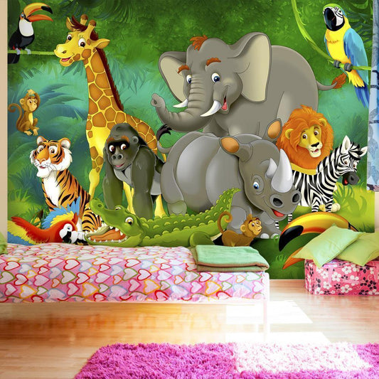 Wall Mural - Colourful Safari-Wall Murals-ArtfulPrivacy