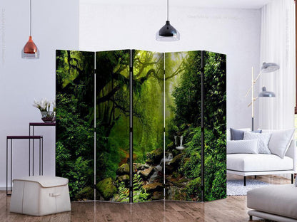 Decorative partition-Room Divider - The Fairytale Forest II-Folding Screen Wall Panel by ArtfulPrivacy