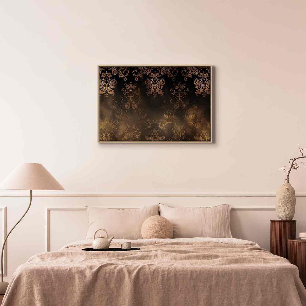 Canvas Print - Baroque Ornaments in Patinated Gold and Browns: Retro Motif