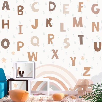 Wall Mural - Letters in Soft Colours-Wall Murals-ArtfulPrivacy