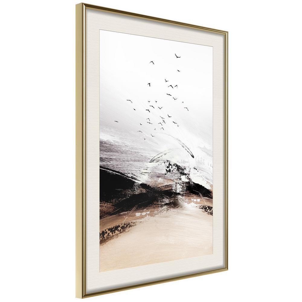 Abstract Poster Frame - Flight into the Unknown-artwork for wall with acrylic glass protection