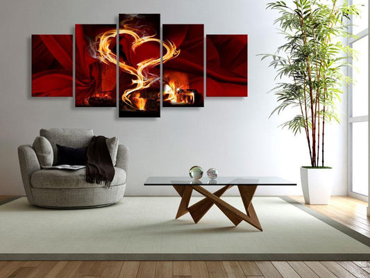 Canvas Print - Flames of love: heart-ArtfulPrivacy-Wall Art Collection