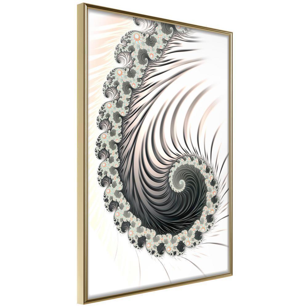 Abstract Poster Frame - Fractal Spiral (Positive)-artwork for wall with acrylic glass protection