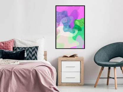 Abstract Poster Frame - Pink Camouflage-artwork for wall with acrylic glass protection