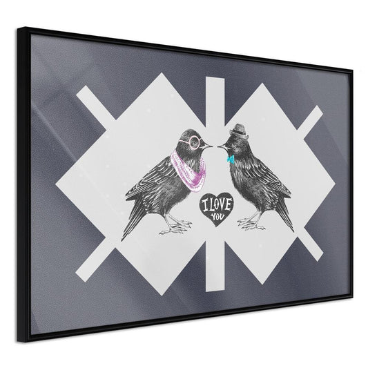 Frame Wall Art - Bird Love-artwork for wall with acrylic glass protection