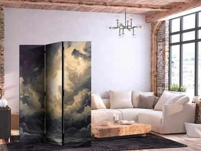 Room Divider - Epic Play of Light: The Sun Battling for Dominance Over the Clouds