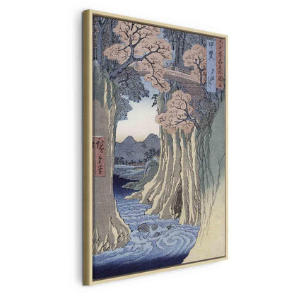 Canvas Print - The monkey bridge in the Kai province from the series 'Rokuju-yoshu Meisho zue' (Utagawa Hiroshige)