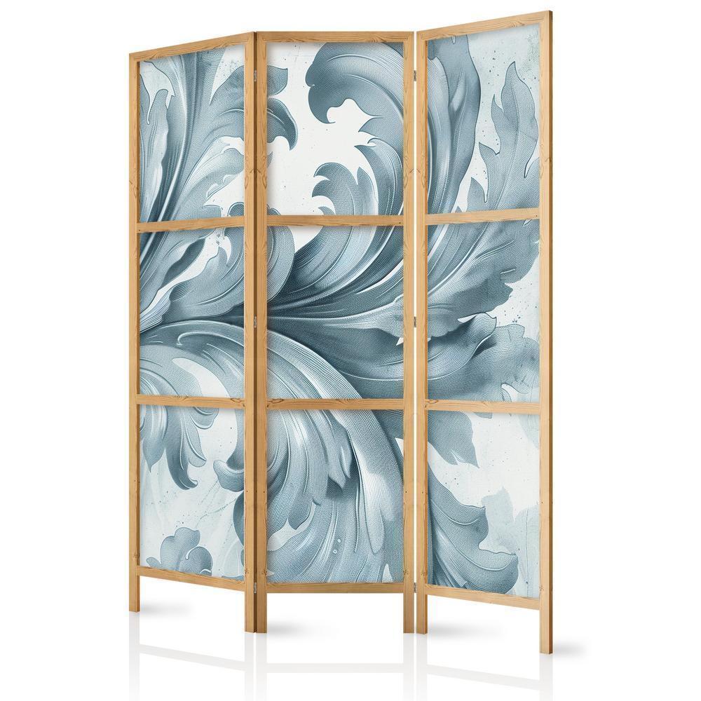 Japanese Room Divider - Botanical Motif with Leaves and Vines in Sandy Colors